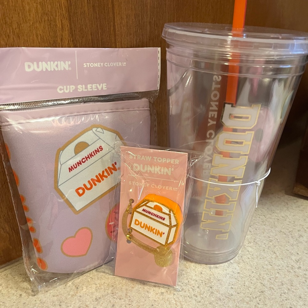 Stoney Clover Lane Dunkin' Drinkware Set - Pink and Orange